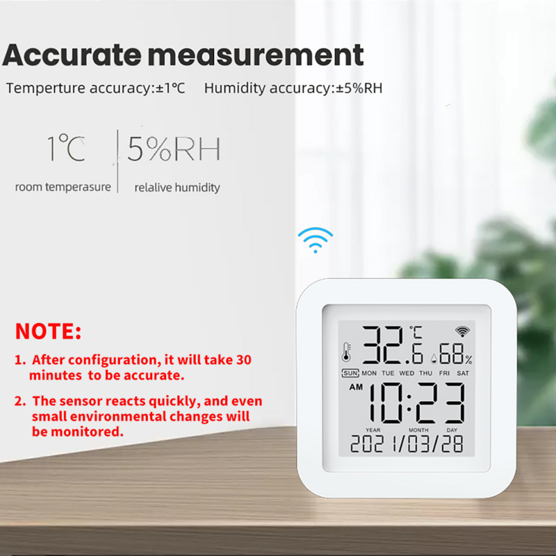 Tuya APP واي فاي استشعار درجة الحرارة/الرطوبة للمنزل الذكي SmartLife ميزان الحرارة الرطوبة دعم اليكسا جوجل مساعد
