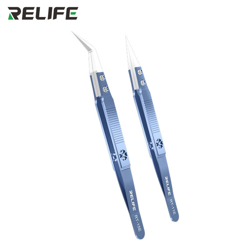 RELIFE RT-11E RT-15E الدقة سبائك التيتانيوم السيراميك مستقيم عازمة الملقط كليب وحدة المعالجة المركزية رقاقة إصلاح صيانة أداة