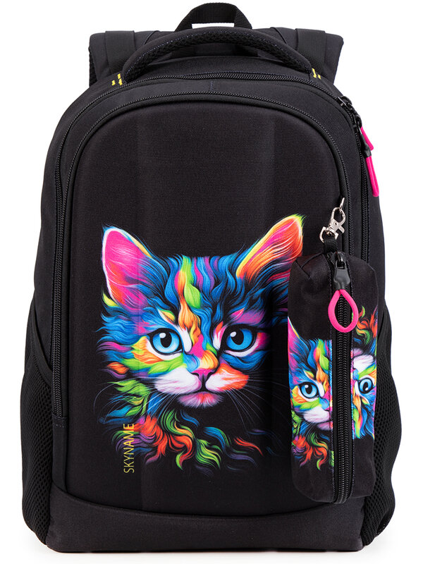 حقيبة ظهر ثلاثية الأبعاد على شكل قطة كرتونية للأطفال ، حقائب مدرسية للبنات ، حقيبة كتف للأطفال ، علامة تجارية عالية الجودة
