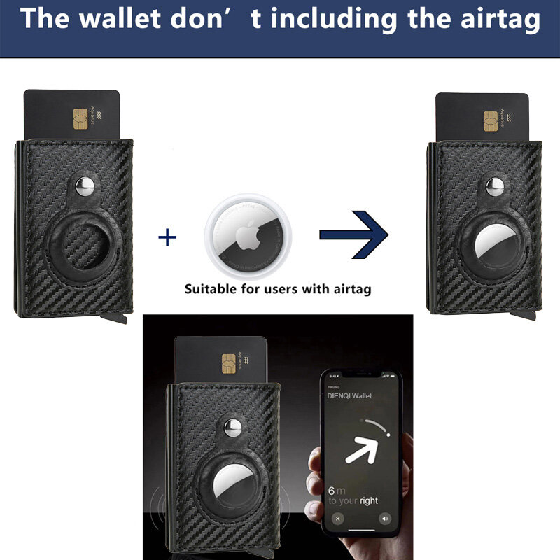 2022 تتفاعل ل AirTag الرجال محافظ المال أكياس مكافحة بولي PU الجلود حامل بطاقة محفظة ل أبل الهواء علامة الذكور المحافظ الذكية غطاء حافظة