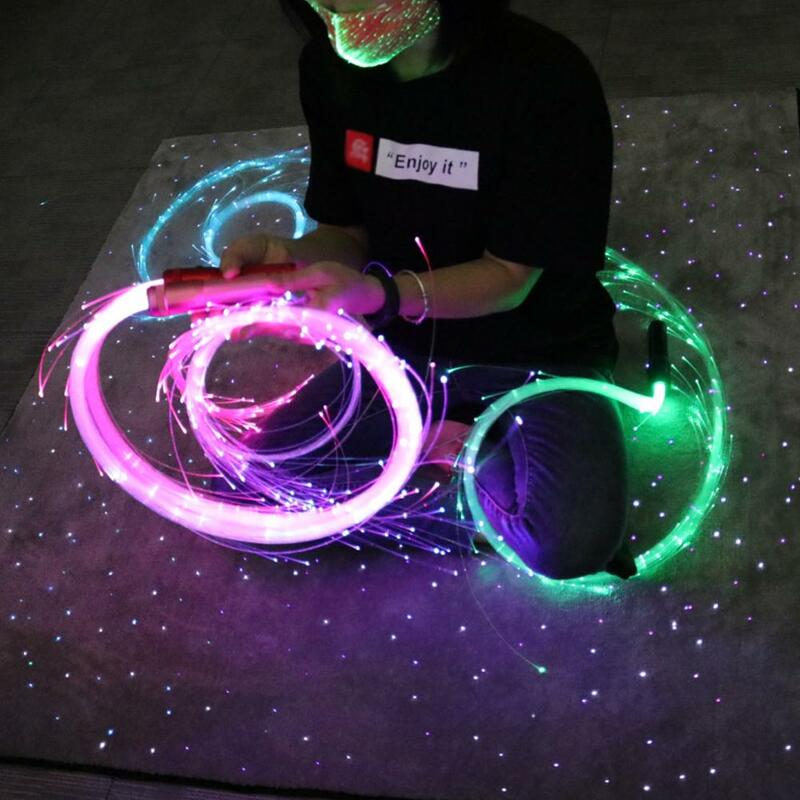 LED سوط الألياف البصرية ضوء سوط البصرية اليد حبل بكسل تضيء سوط تدفق لعبة الرقص إضاءة حفلات المعرض لمهرجان الحفلات