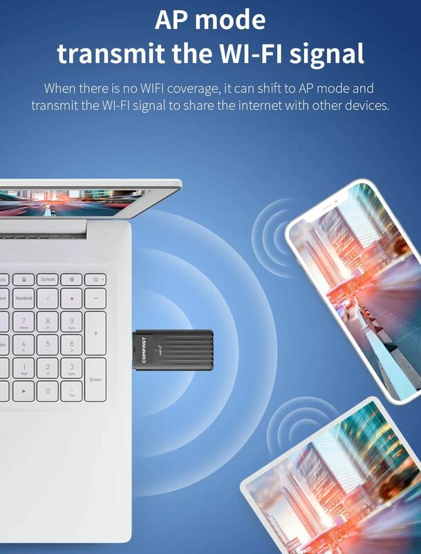 محول COMFAST-WiFi 6 USB ، بطاقة شبكة لاسلكية مزدوجة النطاق ، 5G ، 2.4G ، 1800Mbps ، 3000Mbps ، سطح المكتب ، الكمبيوتر المحمول ، جهاز الاستقبال ، CF-970AX