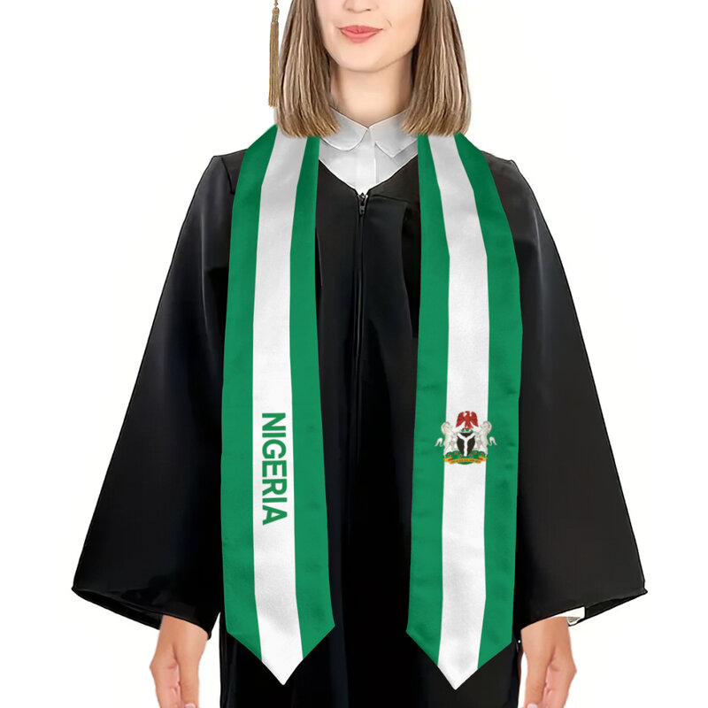 شعار نيجيريا والولايات المتحدة العلم سرق وشاح ، شال التخرج ، الشرف الأكاديمي ، الدراسة ، على متنها ، الطلاب الدوليين ، تصميم أكثر