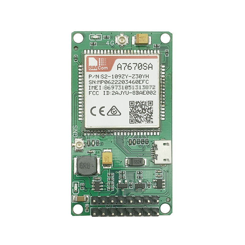 SIMCOM A7670SA LTE Cat1 وحدة مجلس التنمية مع فتحة بطاقة SIM TTL UART LTE-FDD B1/B3/B5/B7/B8/B20 GSM 900/1800MHz