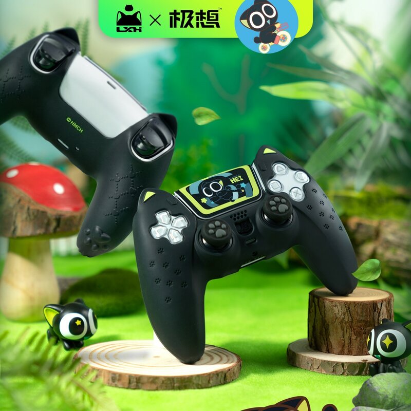 GeekShare Kawaii غطاء سيليكون الجلد ل PS5 حافظة/حقيبة ذراع التحكم بالألعاب الوردي الإبهام قبضة قبعات لسوني بلاي ستيشن 5 وحدات تحكم اكسسوارات