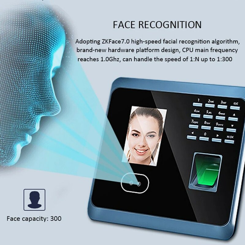Linx WIFI UF100plus البيومترية بصمة الوجه التعرف على نظام آلة الحضور الوقت مع لوحة المفاتيح وقت الوجه على مدار الساعة