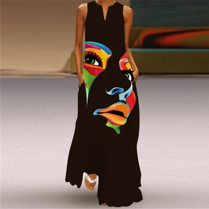 Solredo-فستان طويل للنساء, مقاس كبير ملابس, بدون أكمام, أخضر, طاووس, غير رسمي, شاطئ, حفلة, صيف, 2023