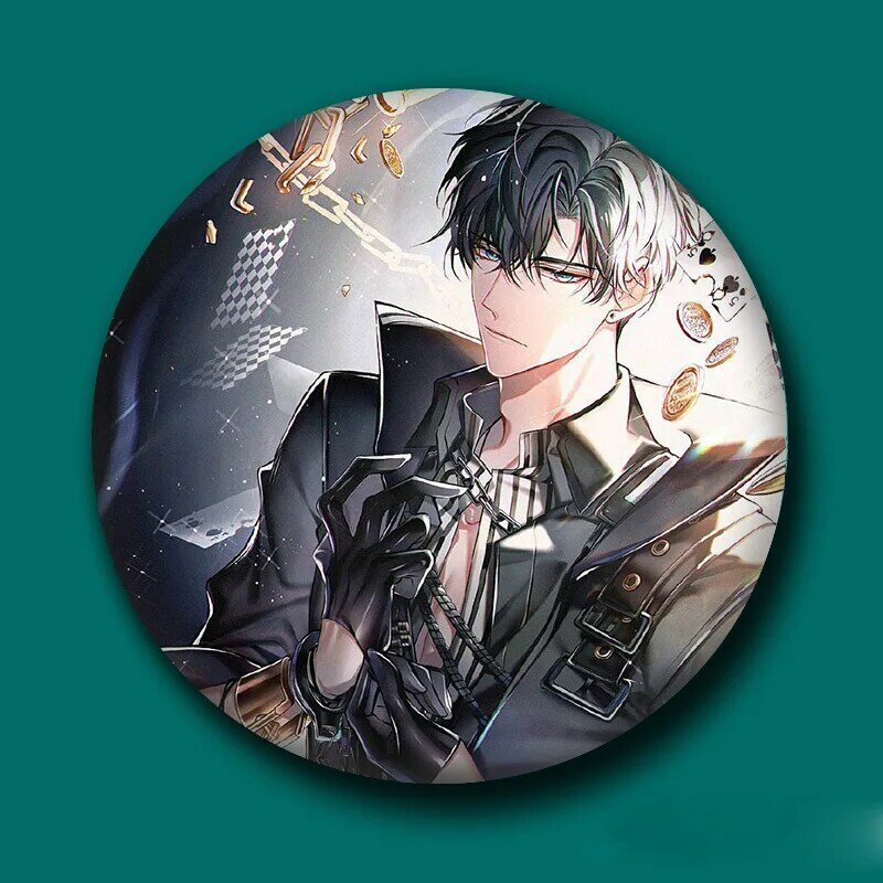 Light and Night Love Peripheral Badge 58MM Tinplate Custom Cartoon Anime Characters Clear Big Picture Brooch