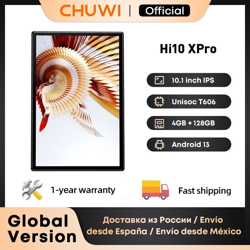 CHUWI-Hi10X برو اللوحي ، 10.1 "، 800x1280 IPS الشاشة ، Unisoc T606 ، 4GB RAM ، 128GB ROM ، 2.4G ، 5G ، واي فاي ، أندرويد 13 ، 7000mAh