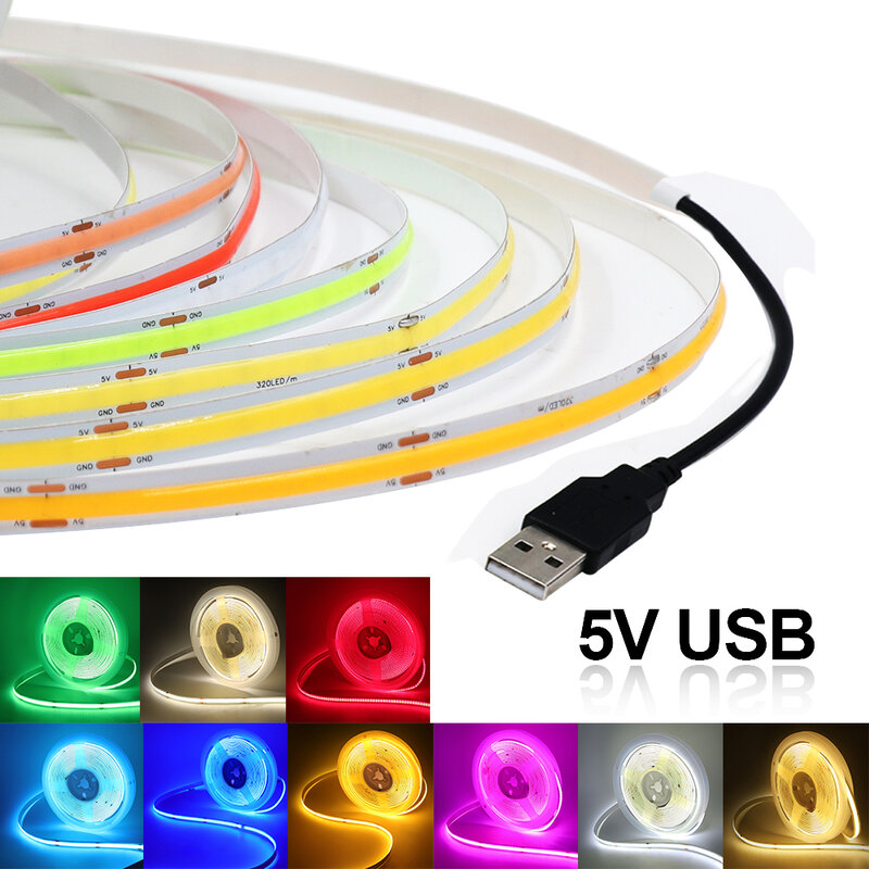 أضواء شريط LED مرنة للتلفزيون ، حبل الشريط ، مصباح ليلي ، أبيض ، جليد ، أزرق ، وردي ، أصفر ، وردي ، وردي ، أحمر ، USB ، DC 5V ، Leds/m