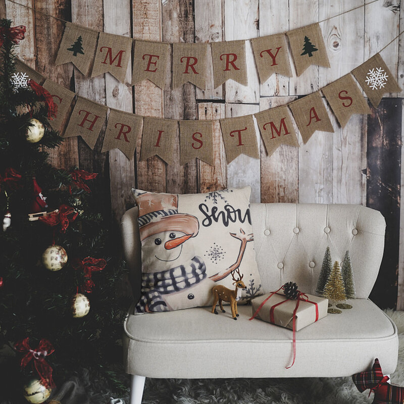 الكرتون عيد الميلاد المخدة ، سانتا كلوز ، ثلج ، شجرة عيد الميلاد رمي وسادة تغطي ، سيارة أريكة السرير كيس وسادة ، ديكور المنزل ، 45 سنتيمتر