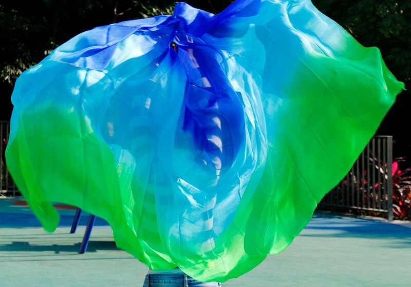 جديد 100% الحرير الرقص الشرقي الحجاب 3-color التدرج الحجاب بالجملة تصميم جديد أداء الرقص الدعائم اليد يلقي الغزل 200 سنتيمتر-400 سنتيمتر