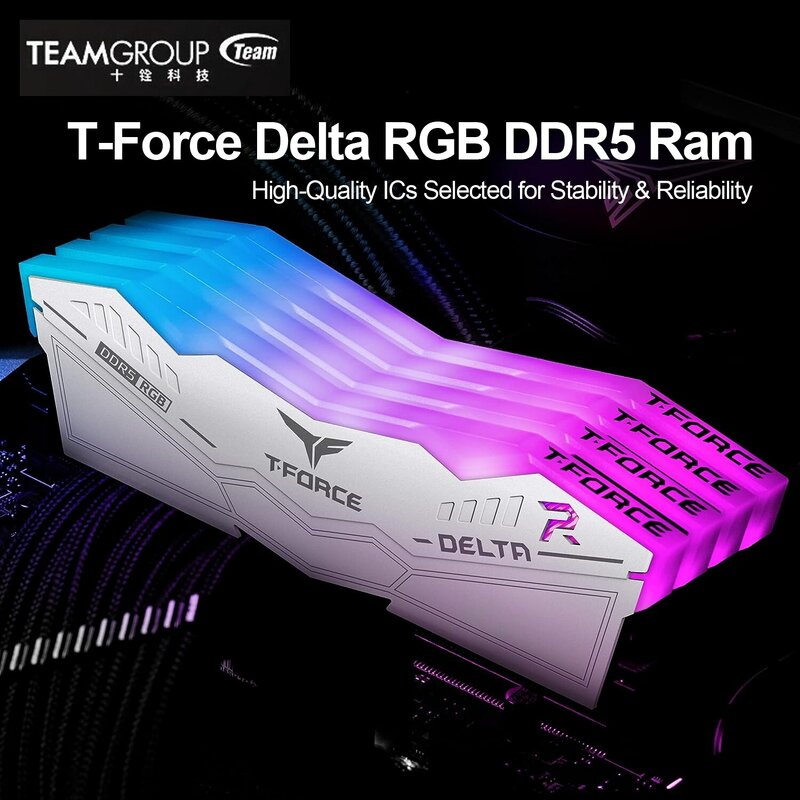 مجموعة teamgrop T-Force Delta RGB dr5 رام 32 جيجابايت (2x16 جيجابايت) + MHz + CL30 وحدة رام لشكل سلسلة