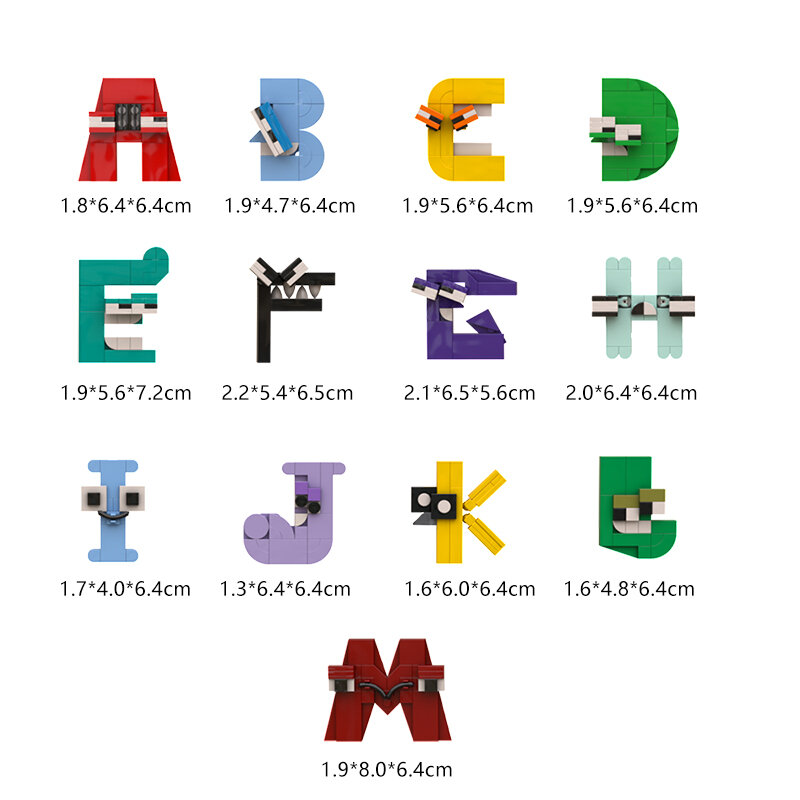 الأبجدية ABC رسائل بنة عدة Uppercase 26 A-Z التعرف على Assmble التعليمية الطوب نموذج لعب للأطفال هدية