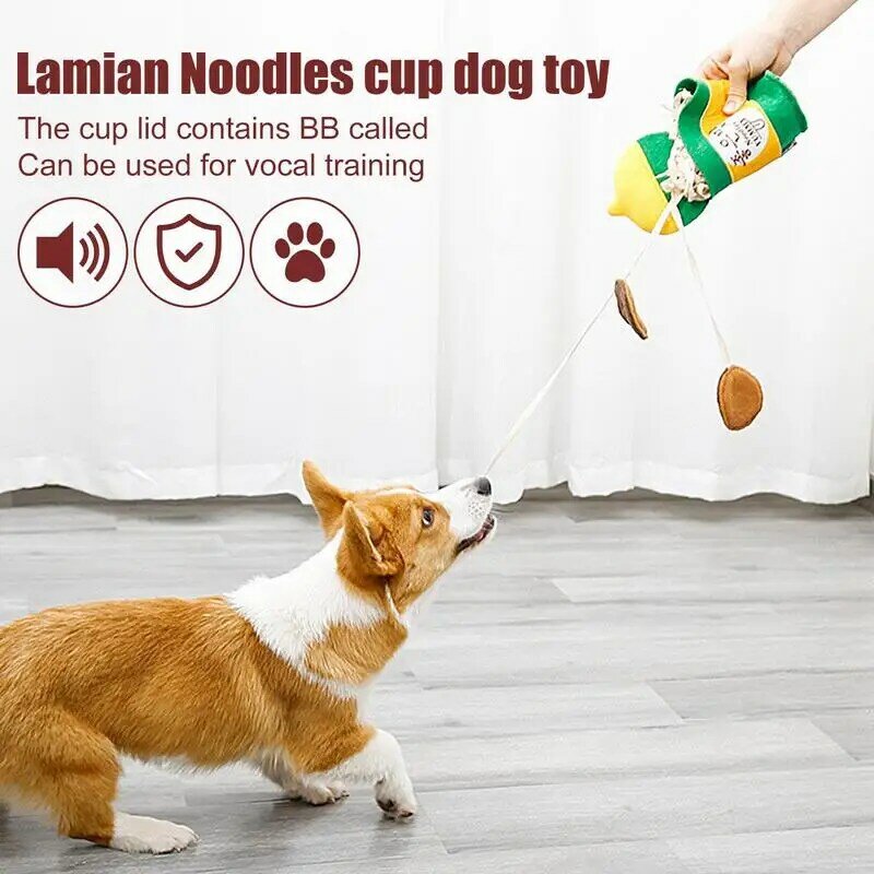 لعبة كلب رامين خفيفة الوزن كوب نودلز ، لعبة جرو للاختباء والبحث ، تفاعلية وقابلة للغسل ، طعام قطيفة ، طعام