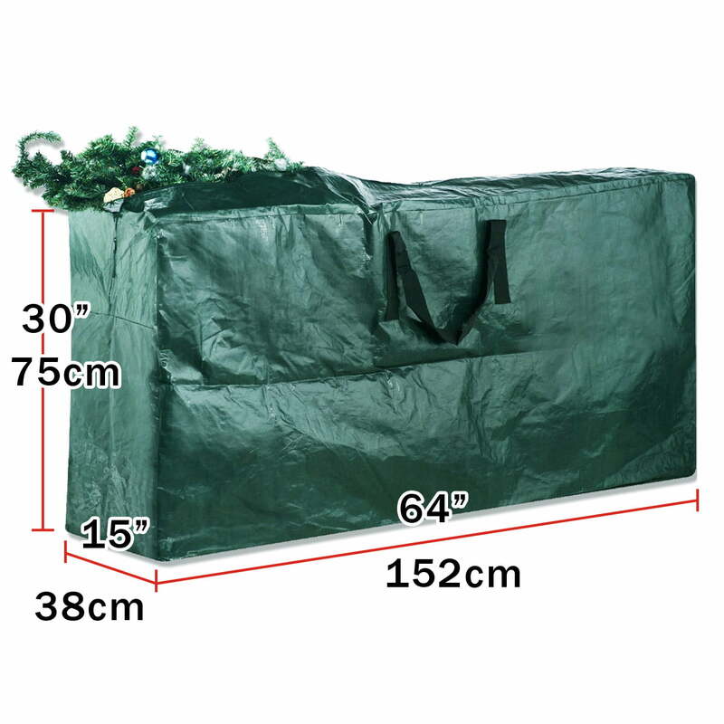 حقيبة تخزين كبيرة لشجرة عيد الميلاد الاصطناعية ، مشمسة ، ثقيلة ، تنظيف العطلة ، خضراء حتى 9 أقدام