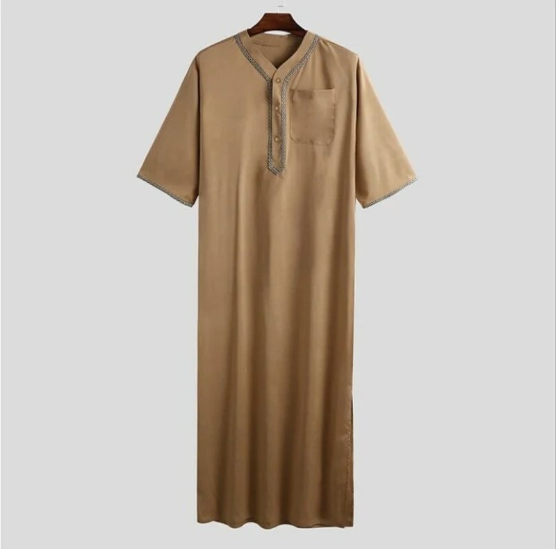 ملابس رجالية إسلامية رداء بتصميم فضفاض للرجال زر قميص رجالي للشرق الأوسط العربية دبي قفطان رجالي