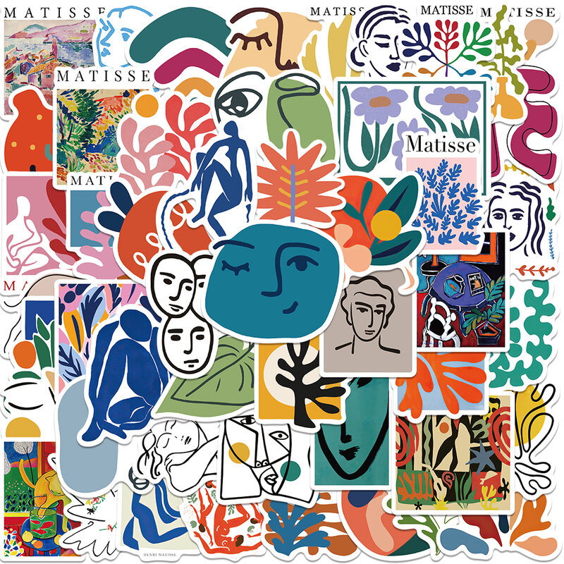 ملصق فن تجريدي طليعي Matisse ، ملصق كتابات رائع ، للوح التزلج ، الهاتف ، الكمبيوتر المحمول ، الأمتعة ، الشارات ، 50 *
