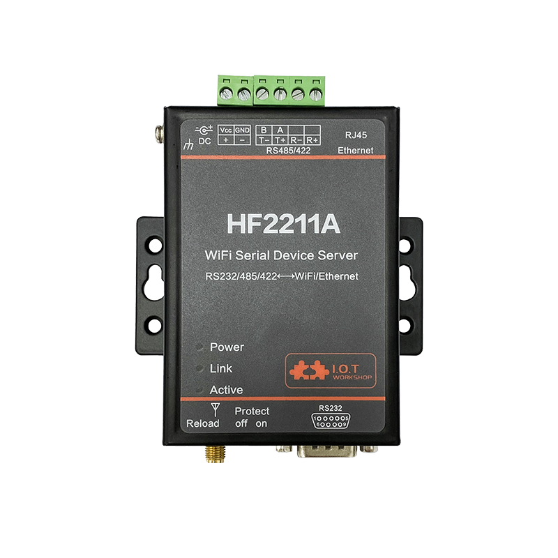 وحدة محول إيثرنت للأتمتة الصناعية ، ونقل البيانات ، HF2211 المسلسل إلى واي فاي ، RS232 ، RS485 ، RS422 إلى واي فاي ، HF2211A