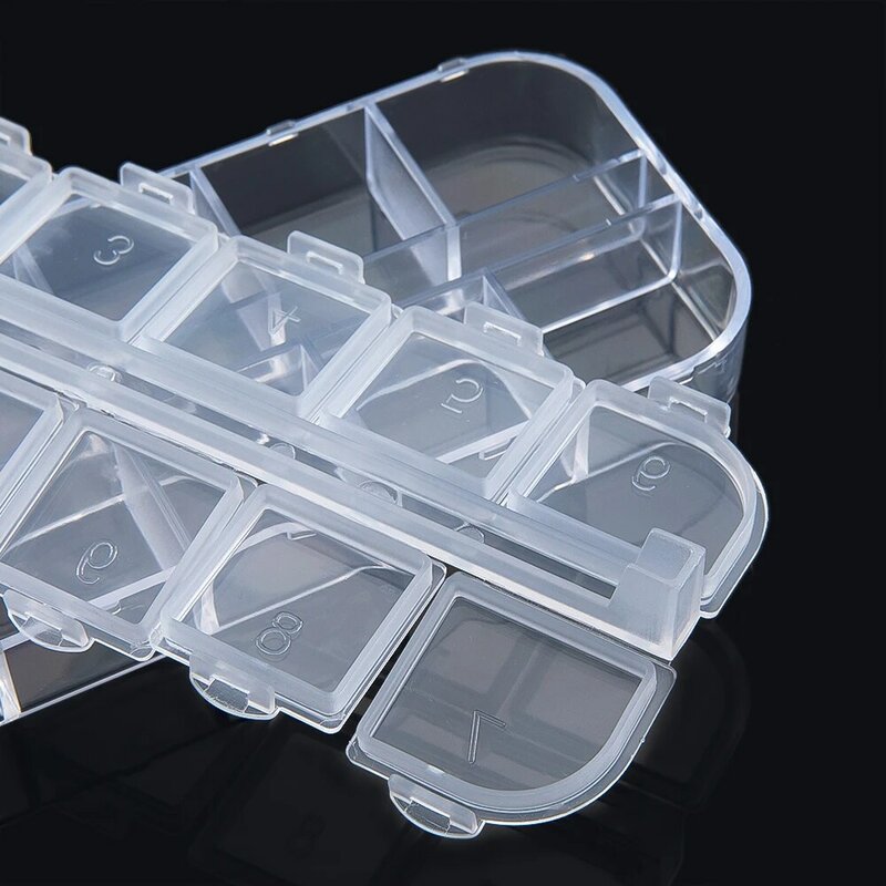 حاويات تخزين بلاستيكية محمولة ، منظم تخزين حبوب الدواء ، تغليف الأقراط والخواتم ، 12 شبكة ، 13 × 5 علبة مجوهرات ، 1 × 12