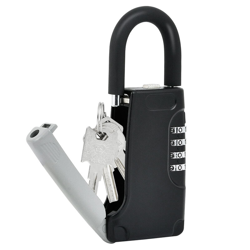 قفل أسود مقاوم للماء ، صندوق قفل مفتاح ، مجموعة صغيرة ، رمز 4 أرقام ، تخزين مفاتيح آمنة ، مقاول سمسار عقارات ، منزل خارج