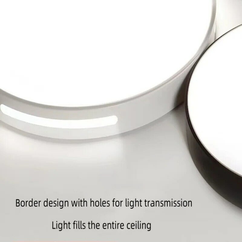 مصباح سقف LED حديث مع جهاز تحكم عن بعد ، دائري بسيط ، أسود ، أبيض ، يعتم ، غرفة نوم ، غرفة معيشة ، ممر ، إضاءة داخلية