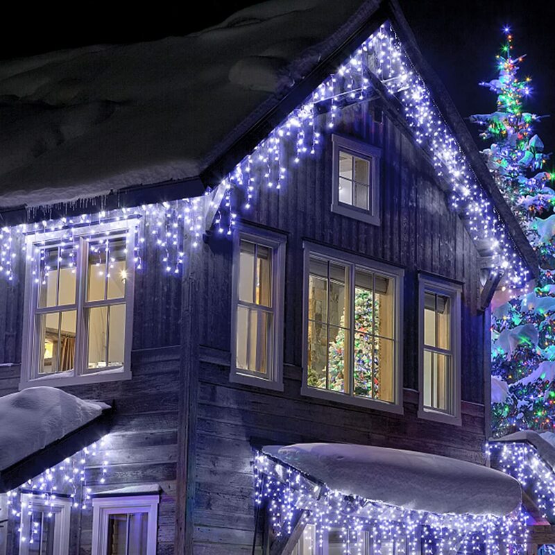 LED سلسلة متدلي أضواء لعيد الميلاد الديكور ، شارع جارلاند على المنزل ، 8 طرق ، في الهواء الطلق ، السنة الجديدة ، 4 متر ، 20 متر