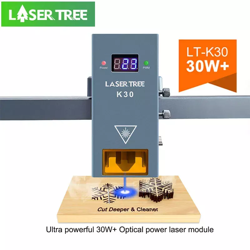 وحدة ليزر طاقة بصرية K30 30 واط لشجرة الليزر مع أداة مساعدة بالهواء رأس ليزر أزرق فاتح لماكينة القطع باستخدام الحاسوب أدوات الحفر