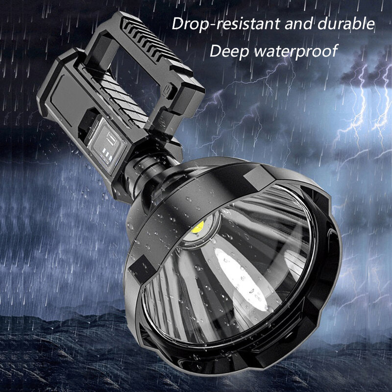 ارتفاع مصباح يدوي عالي الطاقة قابل لإعادة الشحن قوية طويلة المدى Xhp70 الشعلة مقاوم للماء Ultrafire الكشاف مصباح البنك USB ضوء العمل