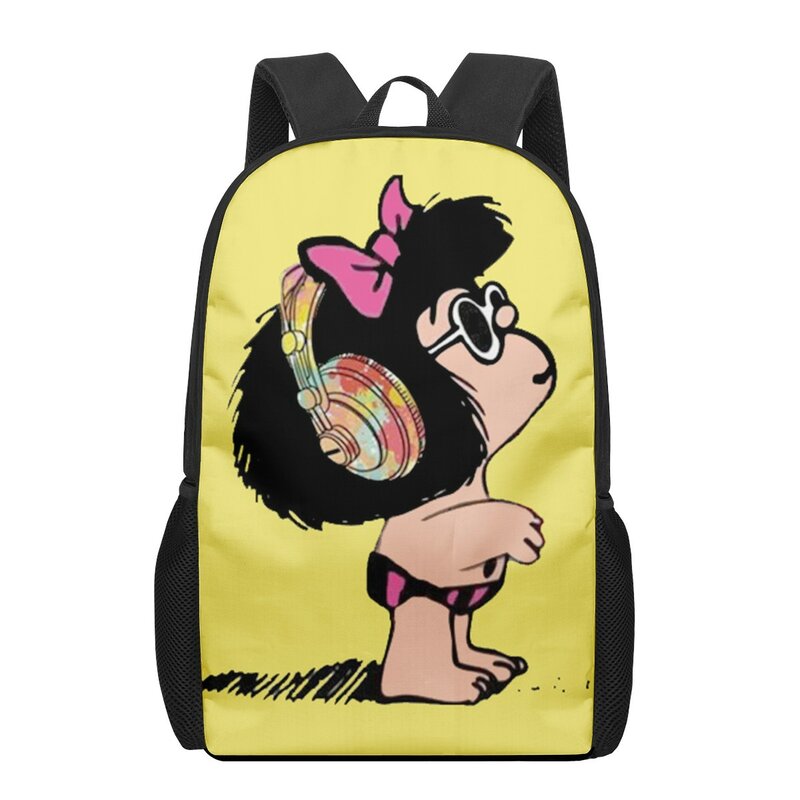 لطيف الكرتون Mafalda ثلاثية الأبعاد نمط حقيبة مدرسية للأطفال الفتيات الفتيان كتاب غير رسمي حقائب الاطفال على ظهره الفتيان الفتيات الحقائب المدرسية على ظهره