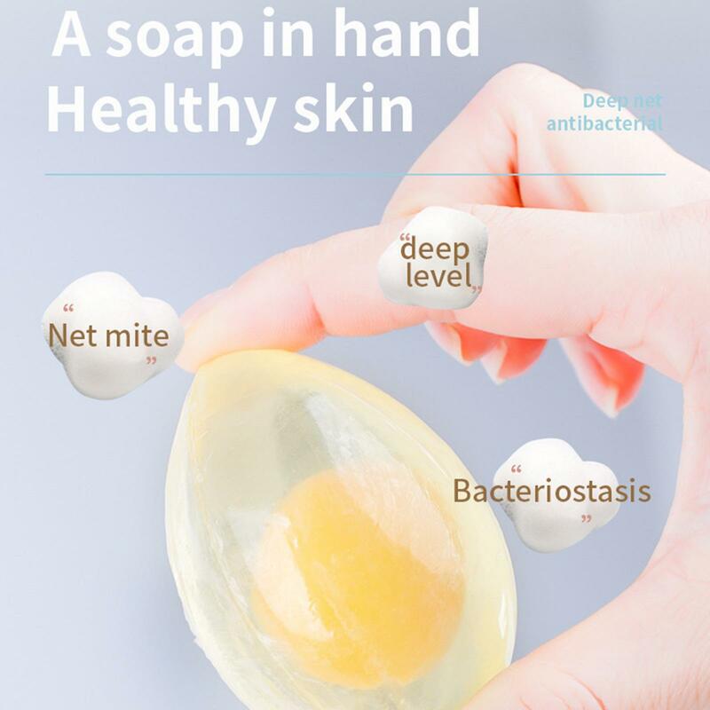 صابون بيض كولاجين يدوي الصنع ، عضوي طبيعي ، تبييض حب الشباب ، إزالة تطهير الوجه ، منظف بثرة الوجه ، B ، Q3F2 ، 80g