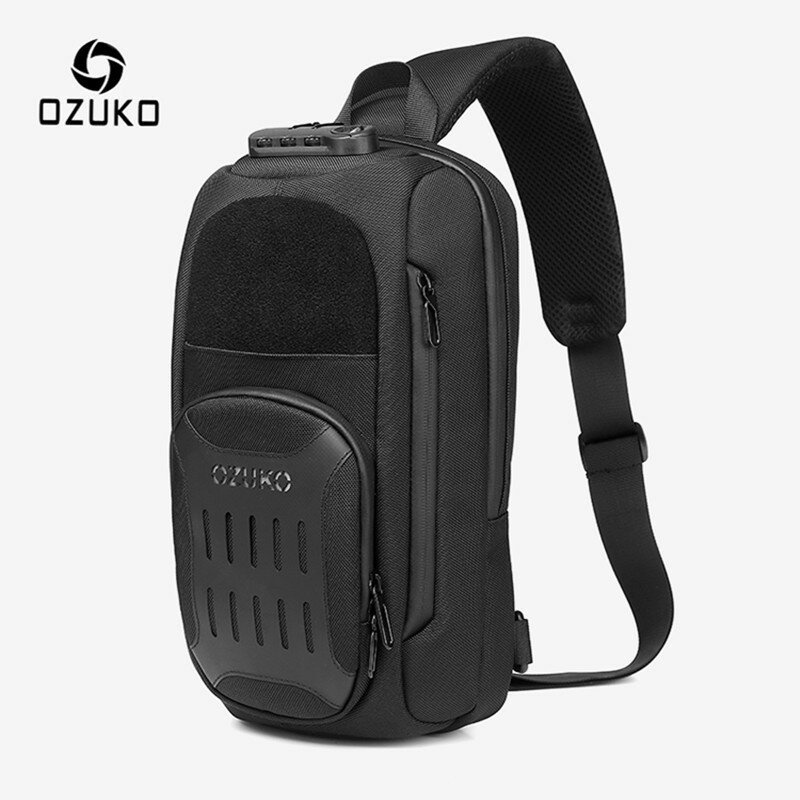 أوزوكو مكافحة سرقة حقيبة الصدر للرجال ، حقائب الكتف الذكور ، شحن USB ، حبال ، رسول ، السفر ، للماء ، Crossbody ، باد