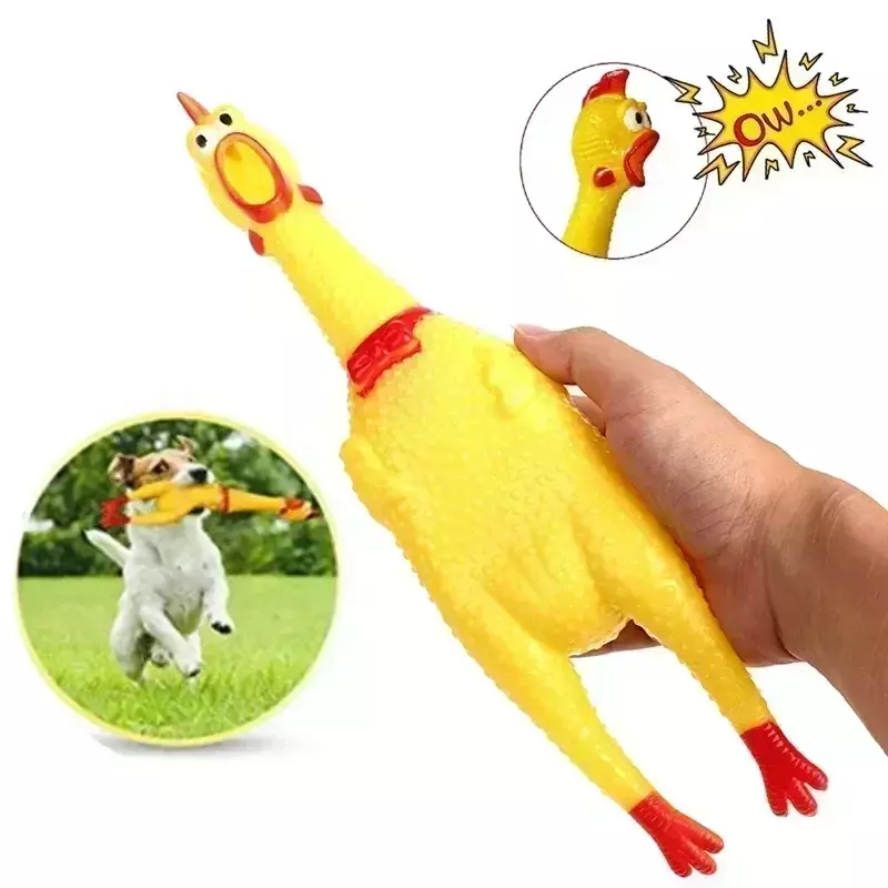 الأصفر المطاط العادم لعبة الدجاج للحيوانات الاليفة ، الصراخ ضغط ، دائم مضغ لعبة ، متعة اللعب ، جديد ، 17 سنتيمتر ، 31 سنتيمتر ، 40 سنتيمتر