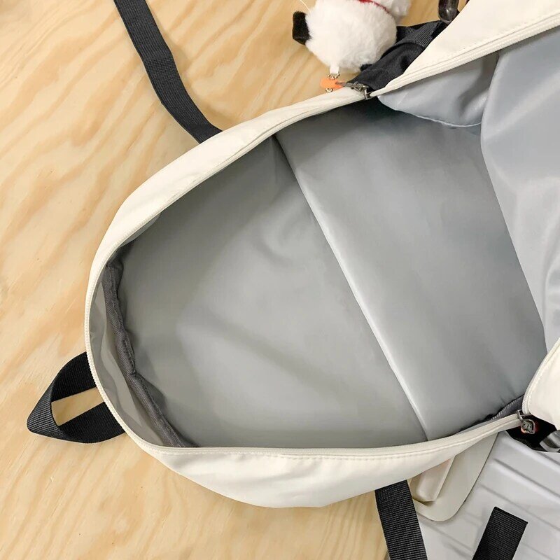حقيبة ظهر أحادية اللون للنساء والفتيات ، حقيبة مدرسية عالية السعة ، حقيبة سفر محمولة ، كمبيوتر محمول للكلية ، موضة ، 2023
