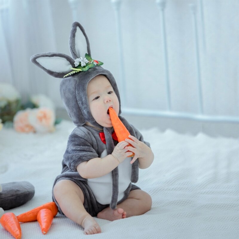 1 مجموعة الوليد التصوير الدعائم الملابس لطيف الأرنب الأذن قبعة رومبير Posing القمر وسادة للطفل استوديو صور تأثيري ازياء
