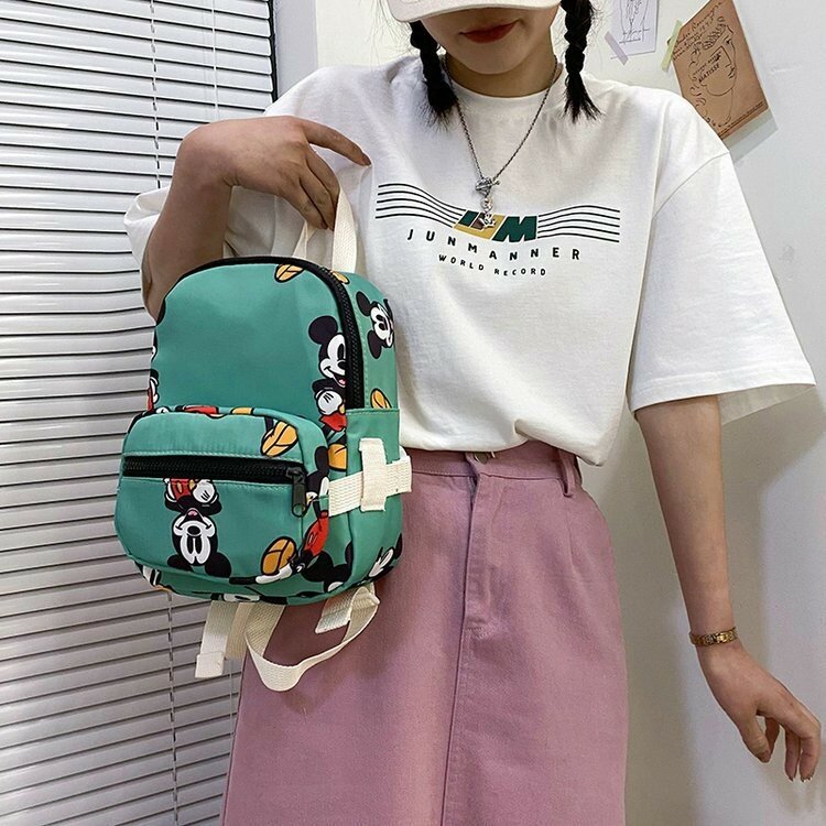 حقيبة ظهر بتصميم ميكي ميكي للأطفال ، حقيبة مدرسية عصرية ، طباعة ميكي لطيفة ، خفيفة الوزن ، جديدة