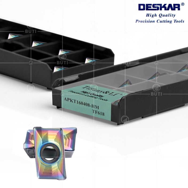 DESKAR 100% الأصلي APKT160408-HM TF618 طحن قطع تحول أدوات كربيد إدراج تصلب الصلب شفرة مخرطة باستخدام الحاسب الآلي HRC40-HRC55