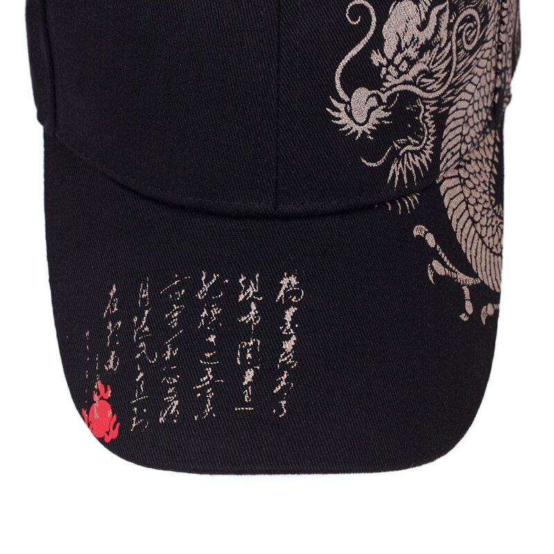 قبعة بيسبول بنمط التنين للزوجين ، قبعة قابلة للتنفس مضادة للشمس ، هدية عصرية هيب هوب قابلة للتعديل على الطراز الصيني