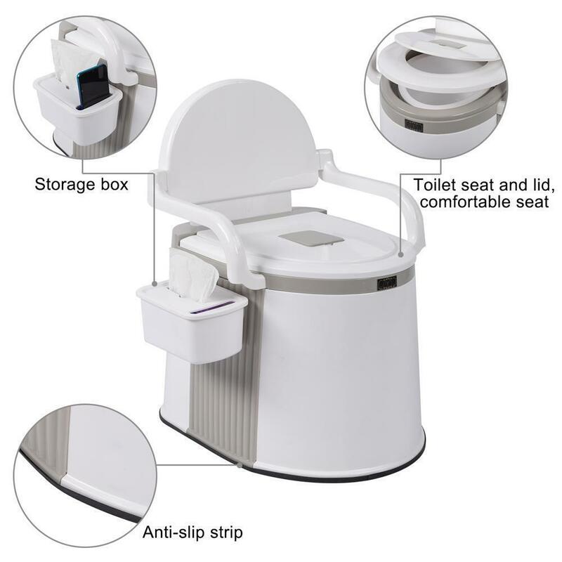 5L التخييم المحمولة المرحاض السفر في الهواء الطلق/داخلي صوان قعادة + صندوق الأنسجة