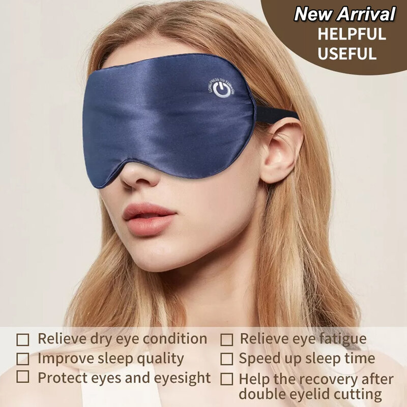 جديد اللاسلكي ساخنة قناع عين للعيون الجافة USB قابلة للشحن الاحترار العلاج الجرافين التدفئة قابلة لإعادة الاستخدام الحرير الحقيقي قناع عين النوم