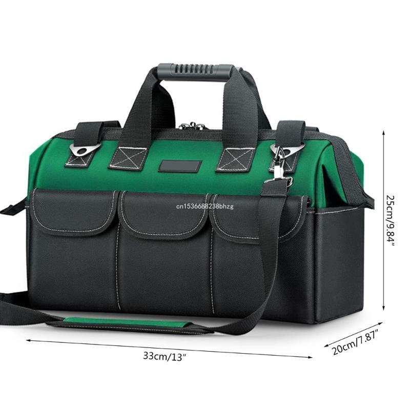 منظم حقيبة الأدوات بقاعدة صلبة 14 بوصة حقيبة كبيرة كهربائي حزام قابل للتعديل دروبشيب