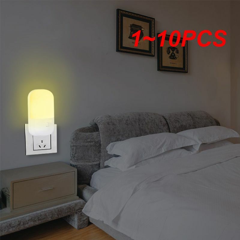 مصباح ليلي LED مع مفتاح ، مقبس أوروبي ولنا ، مصباح حائط صغير ، غرفة نوم ، ممر ، سلالم ، مصباح بجانب السرير ، 1-10