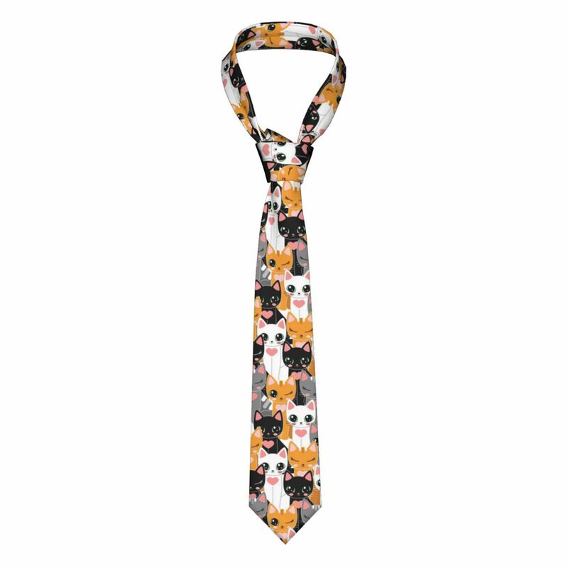 ربطة عنق ضيقة غير رسمية للحفلات ، كرتون القطط ربطة عنق توضيحية ، ربطة عنق رسمية ، نحيف