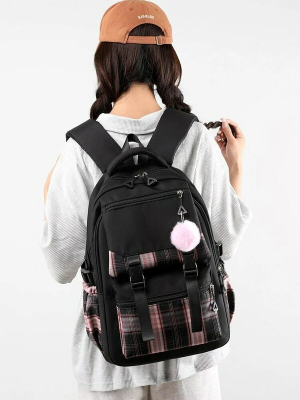 حقيبة ظهر هالو كيتي للبنات ، حقيبة مدرسة ثانوية ، سعة كبيرة ، لطيفة وعصرية ، يابانية ، حقيبة مدرسة ابتدائية