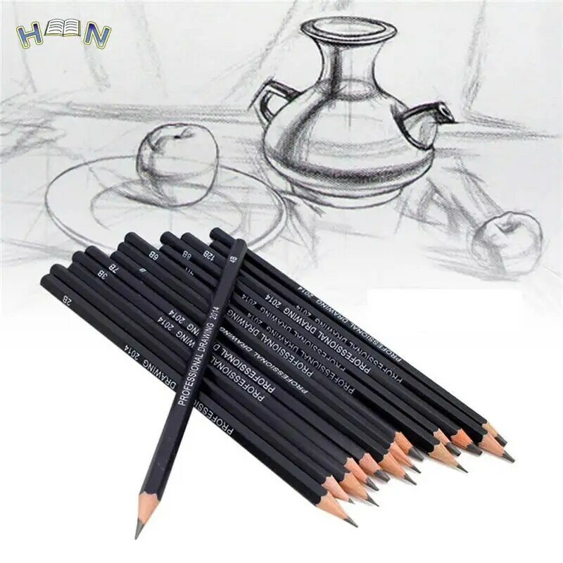 مجموعة رسم ورسم قلم رصاص ، فنون مدرسية ، مستلزمات كتابة ، HB ، 2B ، 6H ، 4H ، 2H ، 3B ، 4B ، 5B ، 6B ، 10B ، 12B ، 14 في اللوت الواحد