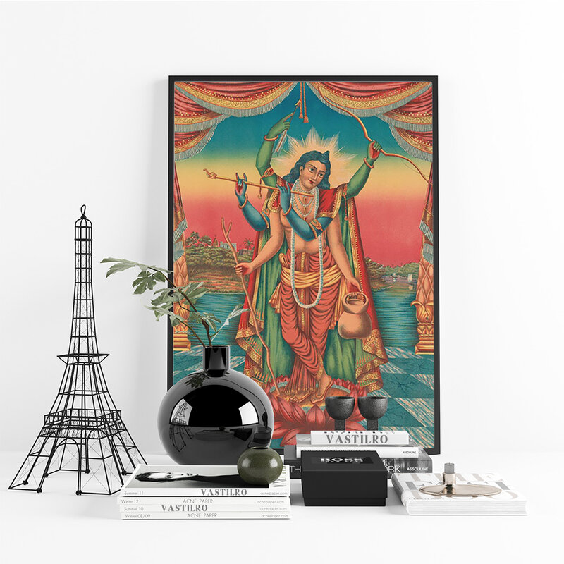 الهند الدين الفن طباعة Vintage المشارك الهندوسية بوذا الله جدار صورة الإيمان قماش اللوحة ديكور غرفة نوم