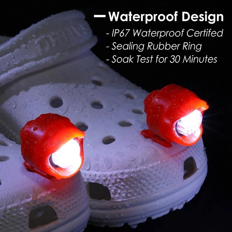 2 قطعة المصابيح الأمامية ل Croc أضواء صغيرة وسائط الأحذية السحر تسد الصنادل الأحذية الديكور تشغيل التخييم مضحك الأحذية الملحقات