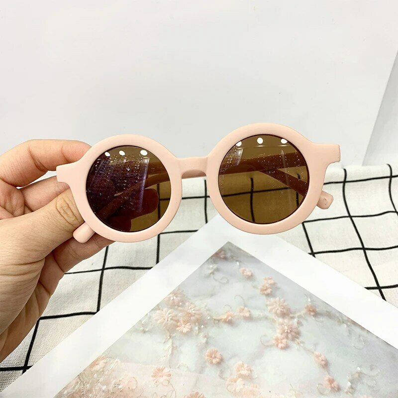 نظارات شمسية مستديرة لطيفة للأطفال إطار مطاطي مرن للأطفال في سن 2-8 حماية UV400