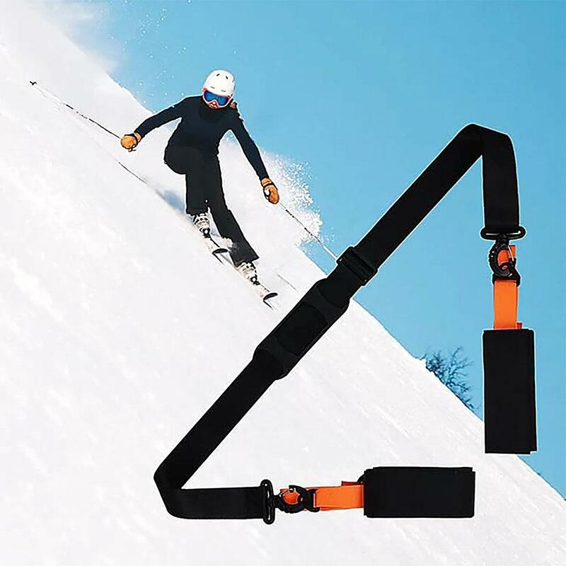 حزام حمل عمود التزلج ، حزام كتف عمود التزلج قابل للتعديل ، حزام ثابت للتزلج مع وسادة زلة النمل ، أدوات رياضية خارجية شتوية