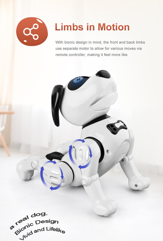 ذكي الاستشعار التفاعلية جرو RC روبوت ، الأمر الصوتي ، يده الروبوتية ، كلب الرقص